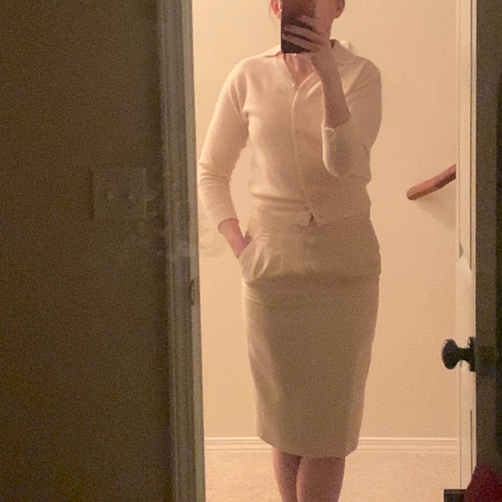 100% silk skirt - creme